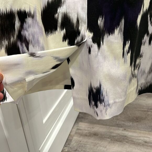 LELA ROSE Yellow, Black and Light Grey Tie Dye Knee Length Dress, Size 12 - Picture 8 of 13